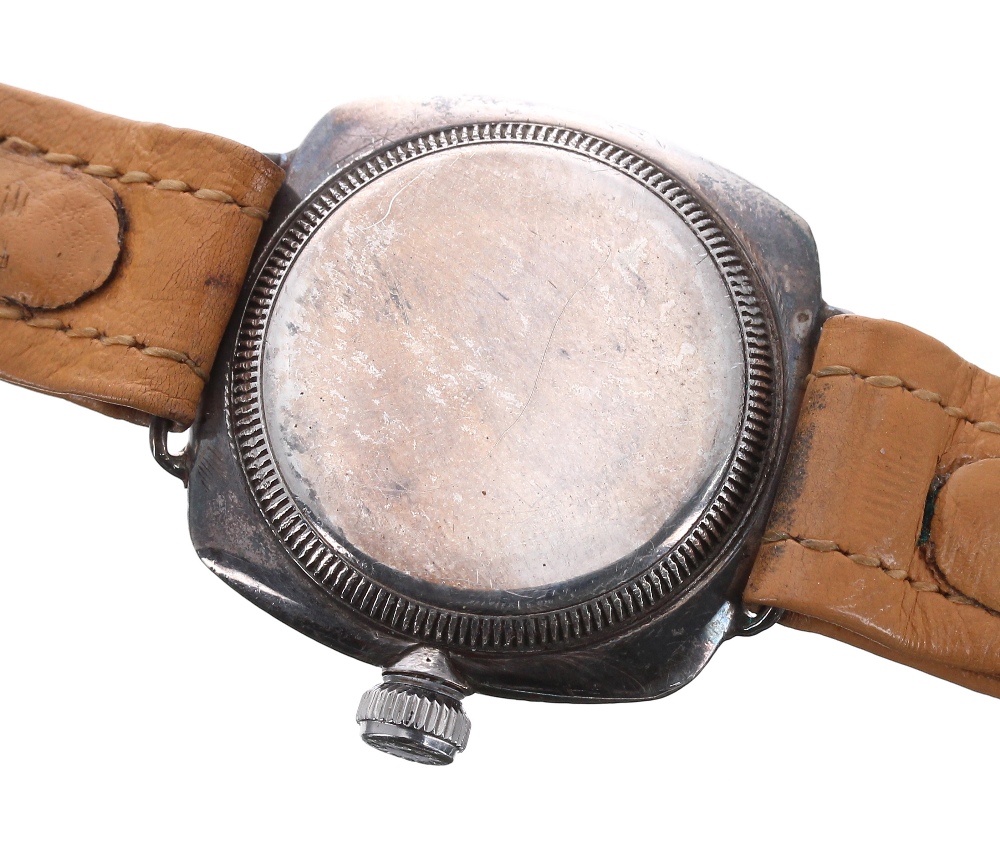 Rolex Oyster silver square cushion cased gentleman's wristwatch, case ref. 3504, import hallmarks - Image 2 of 3