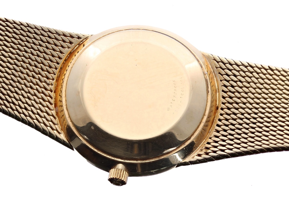 Omega 18ct automatic gentleman's dress bracelet watch, circular champagne dial with applied baton - Image 3 of 3