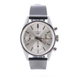 Rare Heuer Carrera Chronograph 'First Execution' stainless steel gentleman's wristwatch, ref. 2447