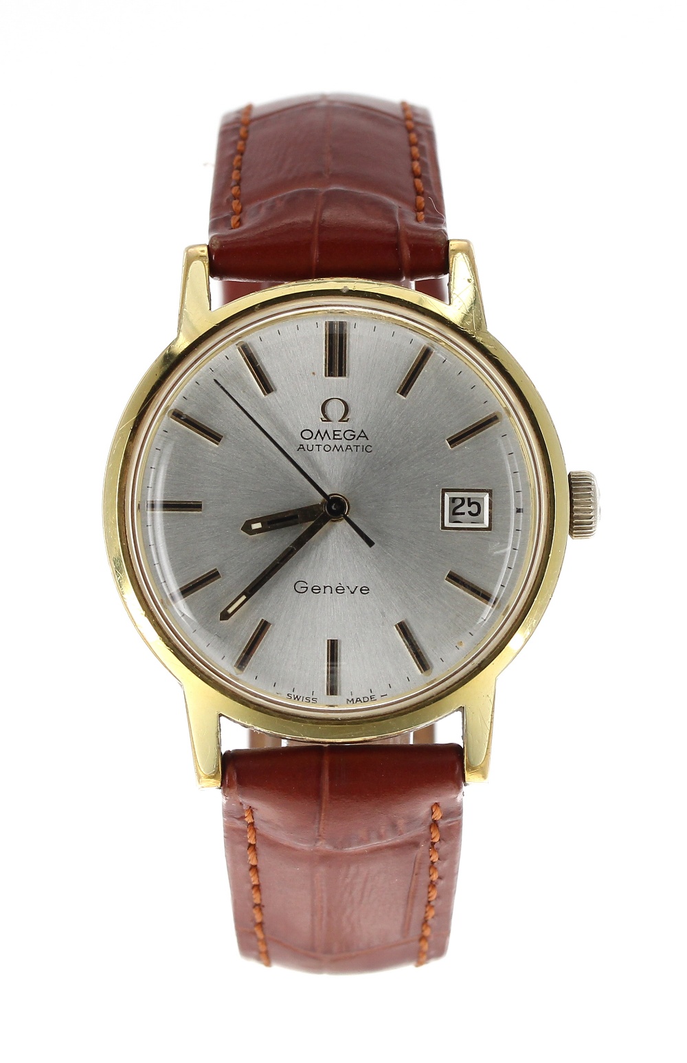 Omega Genéve automatic gold plated and stainless steel gentleman's wristwatch, ref 166098, circa