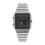 Seiko Silverwave square cased stainless steel gentleman's bracelet watch, ref. H557-525A, grey