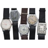 Two Expert gentleman's wristwatches; together with a Newmark chrome cased gentleman's wristwatch,