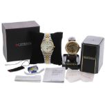 Sekonda gold plated gentleman's wristwatch, skeleton dial with centre seconds, exhibition case back,