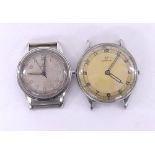 Omega stainless steel wristwatch for repair, circa 1930s, 16 jewel movement, no 9885167, case no.