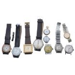 Selection of wristwatches to include a Buren Grand Prix gold plated and stainless steel gentleman'