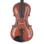 Good mid 20th century violin by and labelled V. Sindelar...Lazne Podebrady, 14 3/16", 36cm
