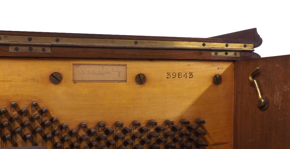 Upright piano by John Broadwood & Sons, London, 1873, the case of burr walnut with intricately - Image 5 of 8