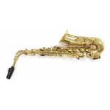 Good Selmer Mark VI gold lacquered alto saxophone, ser. no. M.196459, with crook and mouthpiece,