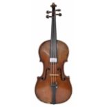 Late 19th century French Stradivari copy violin, 14 1/16", 35.70cm