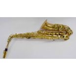 Contemporary Jupiter 500 Series gold lacquered alto saxophone, cased (with mouthpiece and crook)