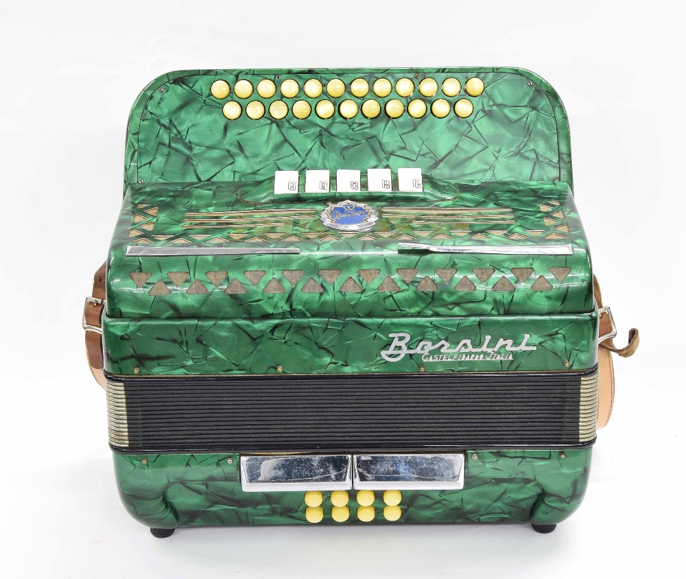 1960s Borsini button accordion, made in Italy, case