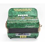 1960s Borsini button accordion, made in Italy, case
