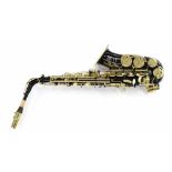 Good contemporary Selmer Series III alto saxophone, with black body and gold lacquered keywork, ser.
