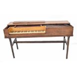 Square piano by Jacob Ball, London, 1792, the case of mahogany with holly and stained fruitwood