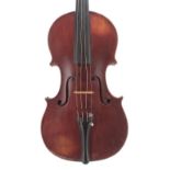 French violin labelled Fait par G. Apparut, en 1925, no. 246, 14 1/16", 35.70cm