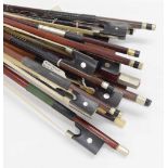 Interesting bundle of various size instrument bows, some stamped