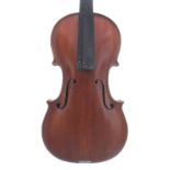 Seven-eighth size violin labelled Valentino Zorzi, Firenze..., the two piece back of broad curl with