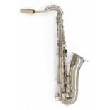 C- melody silver plated saxophone by and inscribed Adolphe Sax, Feur de L'Academie Ille de
