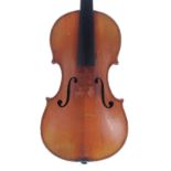 French violin labelled JTL, no. 3, Mirecourt circa 1900, 14 1/16", 35.70cm