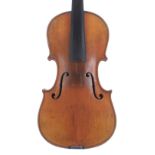 Violin labelled 'The School Violin', Rushworth & Dreaper, 13 Islington, Liverpool, 14", 35.60cm