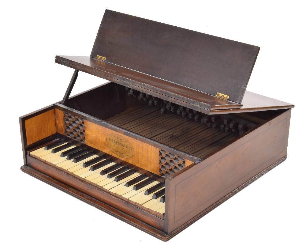 Pianino by Chappell & Company, London, circa 1820, the case of mahogany with stained fruitwood