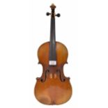 French Mirecourt violin circa 1910, 4 3/16", 36cm