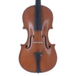 French violin labelled Copie de Nicolaus Amatius..., 4 1/16", 35.70cm (small table sound post