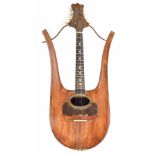Neapolitan lyre mandolin, by Fratres Calace, Naples, 1897, the rosewood back of bowl form, the table