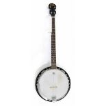 Ozark five string banjo, soft bag