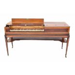 Square piano by Christopher Ganer, London, 1784, the mahogany case with wide multiple stringing