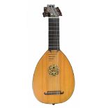 Fine English left handed lute by and labelled T.R.C. Goff et J.C. Cobby, Fecerunt Londini, MCMLXIV,