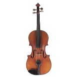Early 20th century half size violin labelled Giuseppe Fiorini..., 12 5/16", 31.30cm
