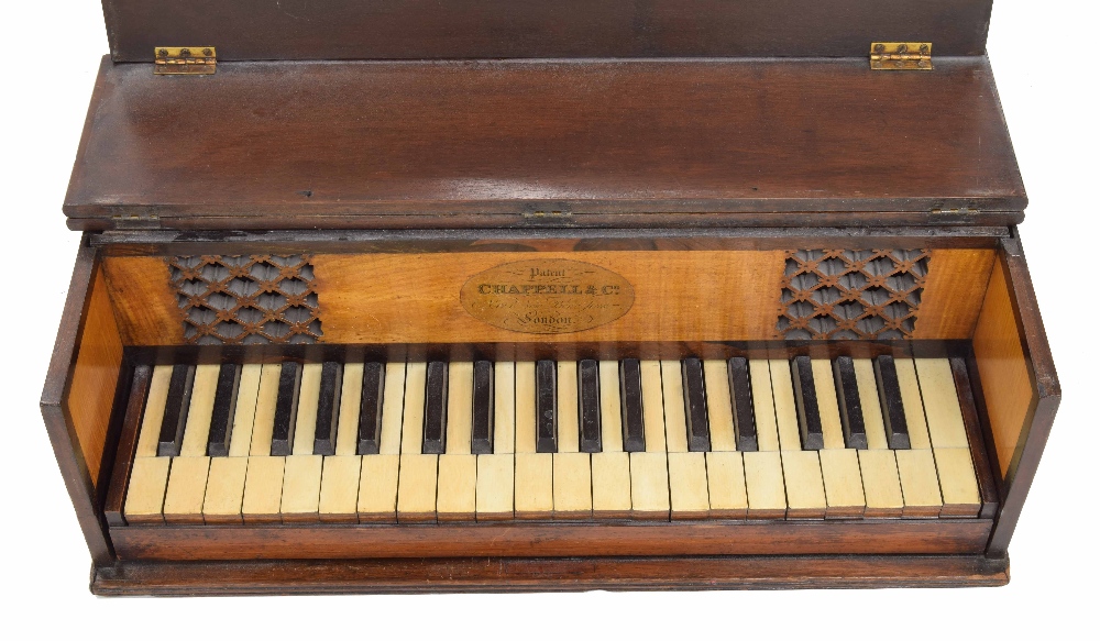 Pianino by Chappell & Company, London, circa 1820, the case of mahogany with stained fruitwood - Image 4 of 5