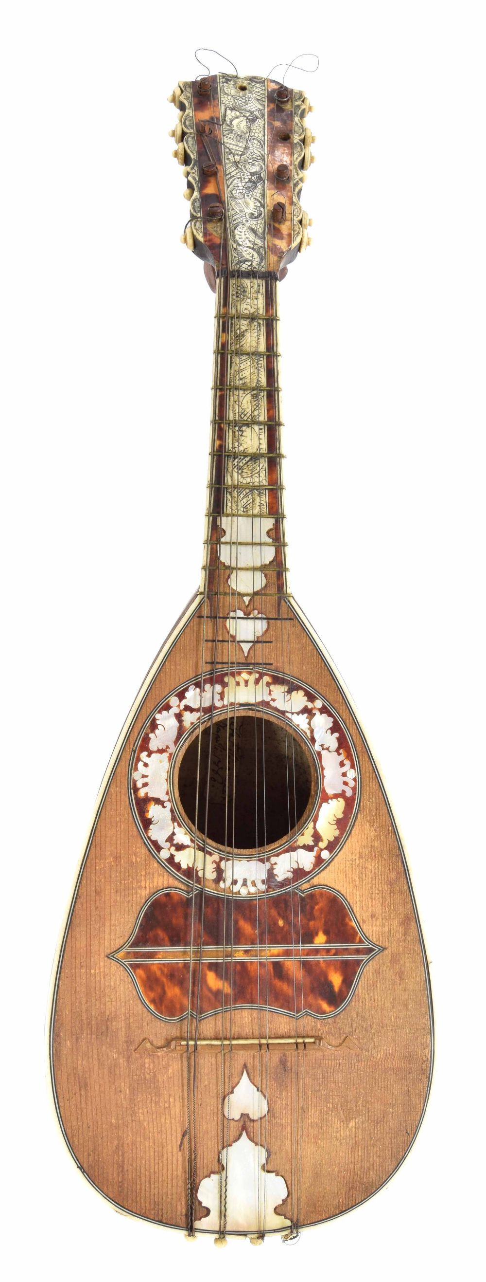 Neapolitan mandolin by Donato Filano, Naples, 1760, the back with twenty-one fluted ribs, the