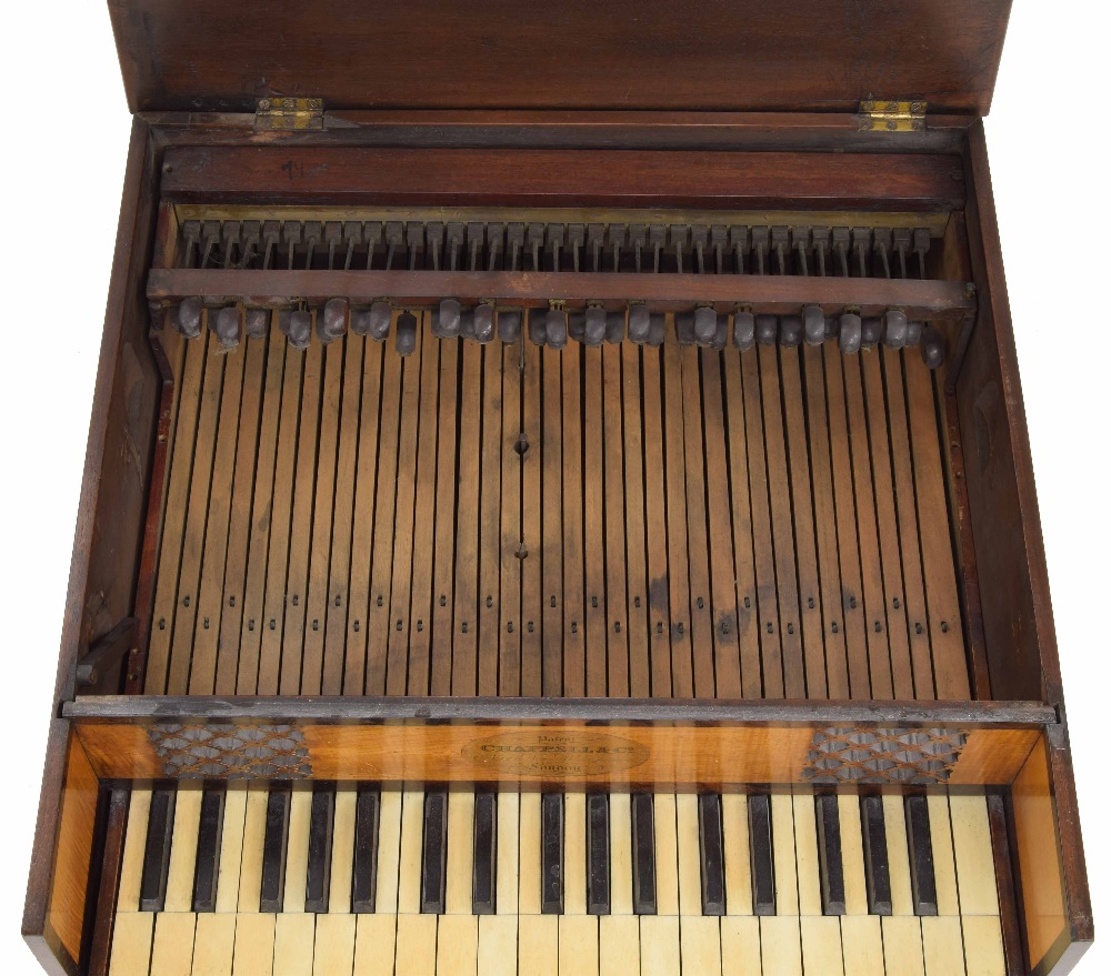 Pianino by Chappell & Company, London, circa 1820, the case of mahogany with stained fruitwood - Image 5 of 5