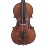 Good late 19th century violin, unlabelled, 14 3/16", 36cm