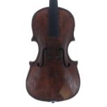 Interesting seven-eighth size violin, possibly Italian, after and labelled Gaspare da Salo..., the