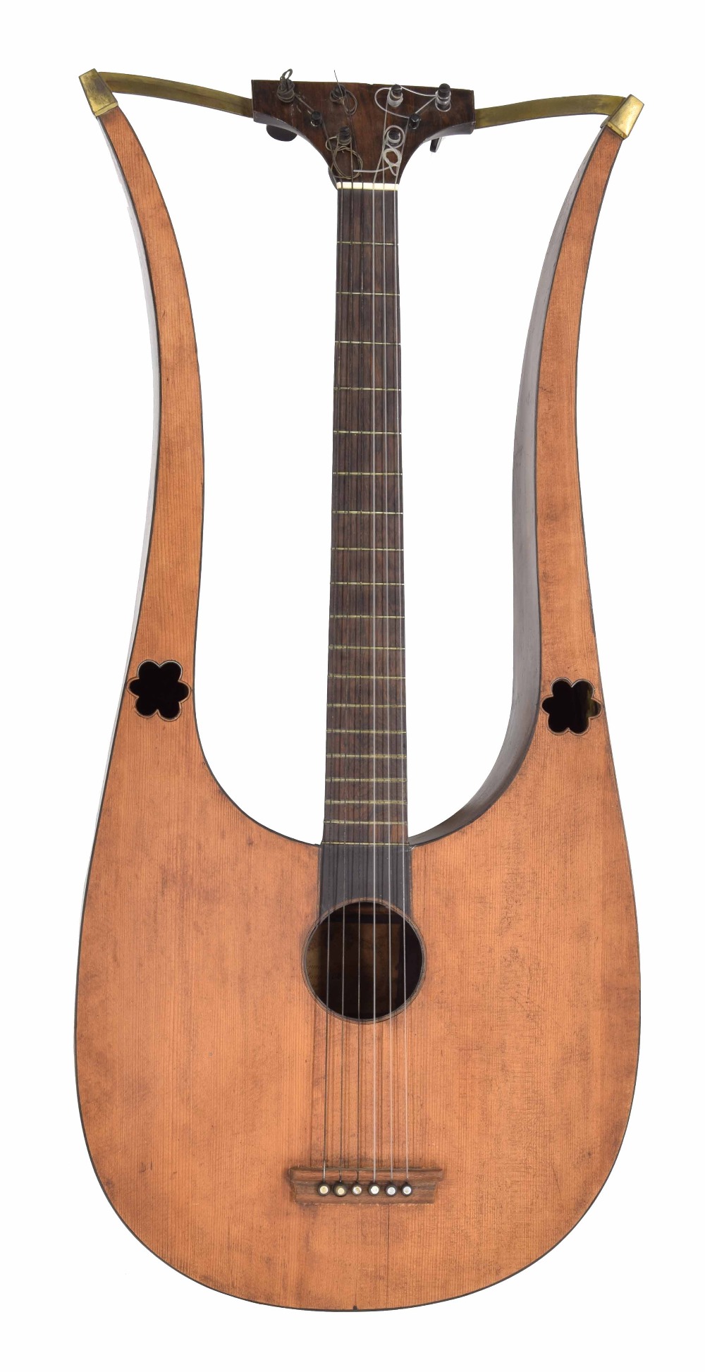 Lyre guitar by Gennaro Fabbricatore, Naples, 1806, the back and ribs of simulated maple, the table