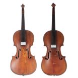 Interesting early 19th century violin in need of restoration, 14 3/16", 36cm; also a 19th century