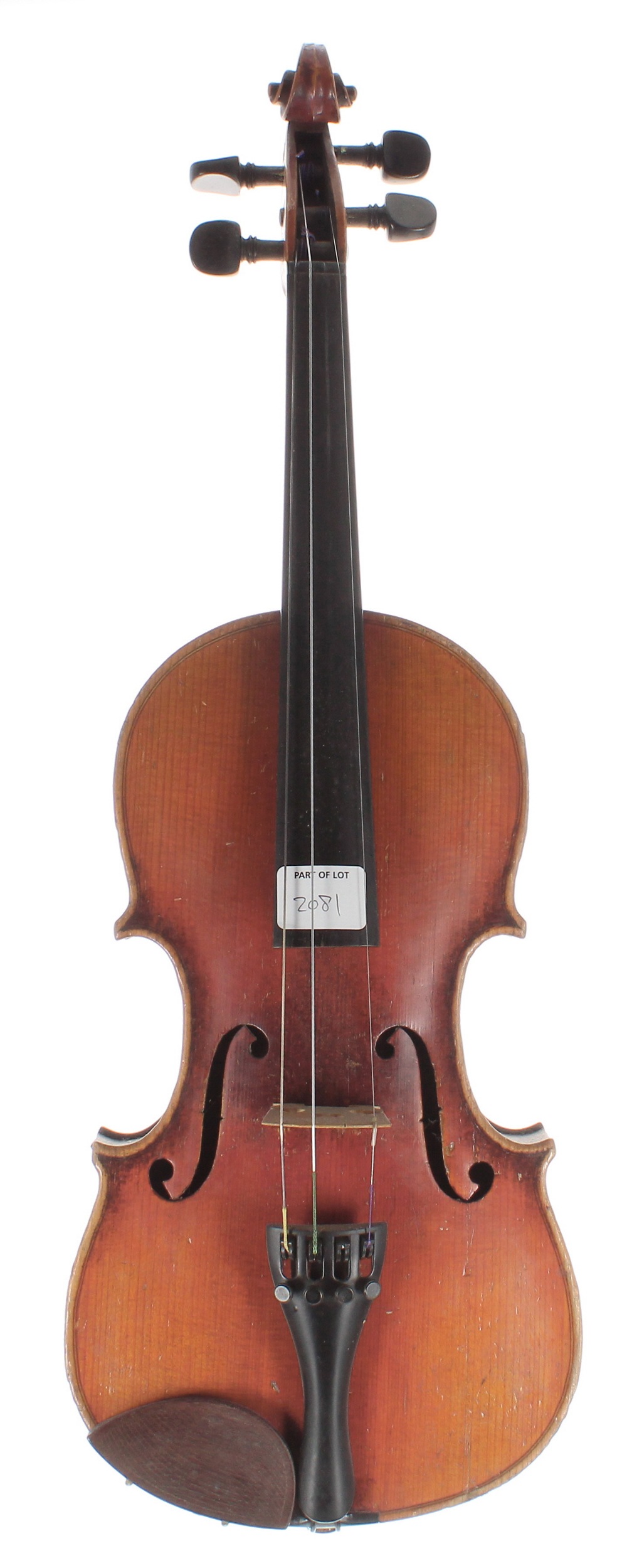Three-quarter size violin, 13 3/16", 33.50cm; also another three-quarter size violin, 13", 33cm (2) - Image 2 of 2