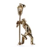 Novelty 'drunk on the lamppost' 9ct pendant, 24.6gm, 80mm