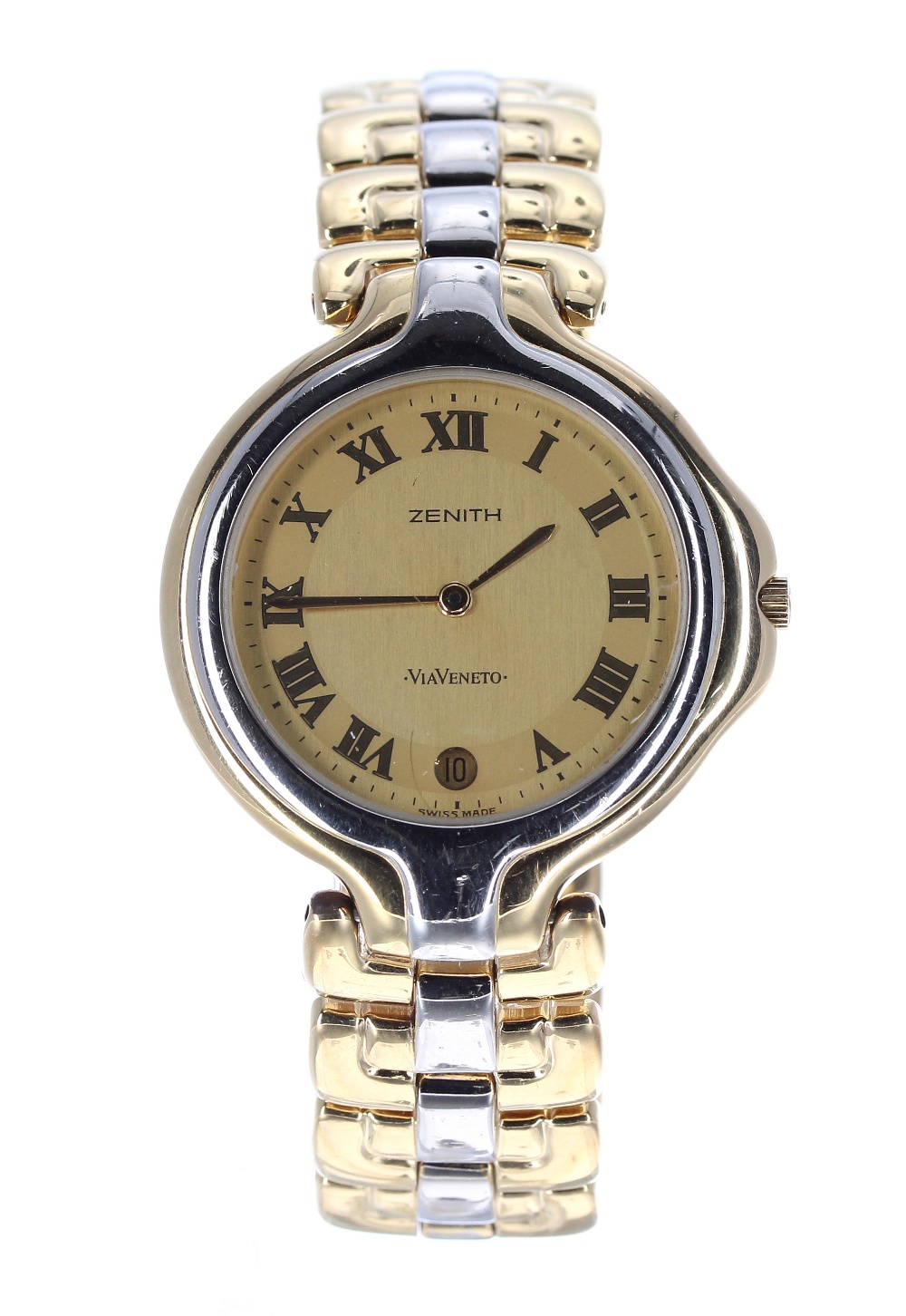 Zenith Via Veneto gold plated and stainless steel gentleman's bracelet watch, ref. 59-0210.115,