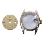 Rolex Datejust steel and gold lady's wristwatch case and champagne dial, ref. 69173, serial no.