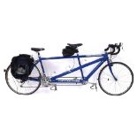 Cannondale RT2000 twenty-four speed tandem bicycle, metallic blue, 21"/19" frame, one Brooks studded