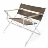 Marcel Breuer design for Tecta, a model D4 type folding armchair, chrome tubular collapsing frame