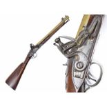 Good late 18th century brass barrelled flintlock blunderbuss by Richard Wicksted, London, measures