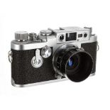 Leica IIIg range finder camera, circa 1957, chrome, serial no. 867496, with f=3.5mm end adjusting