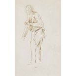 Charles Keene (1823-1891) - Study of a standing male figure, inscribed with the artist's name, his