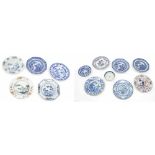Twelve Chinese porcelain plates and bowls, principally 18th century (12) (some faults and stapled