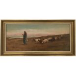 Frederick Goodall R.A. (1822-1904) - 'Rachel and Her Flock', an Eastern scene with shepherdess and